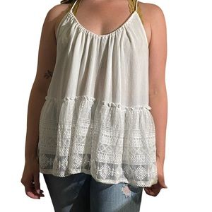 Urban Outfitters Flowy White Tank Top